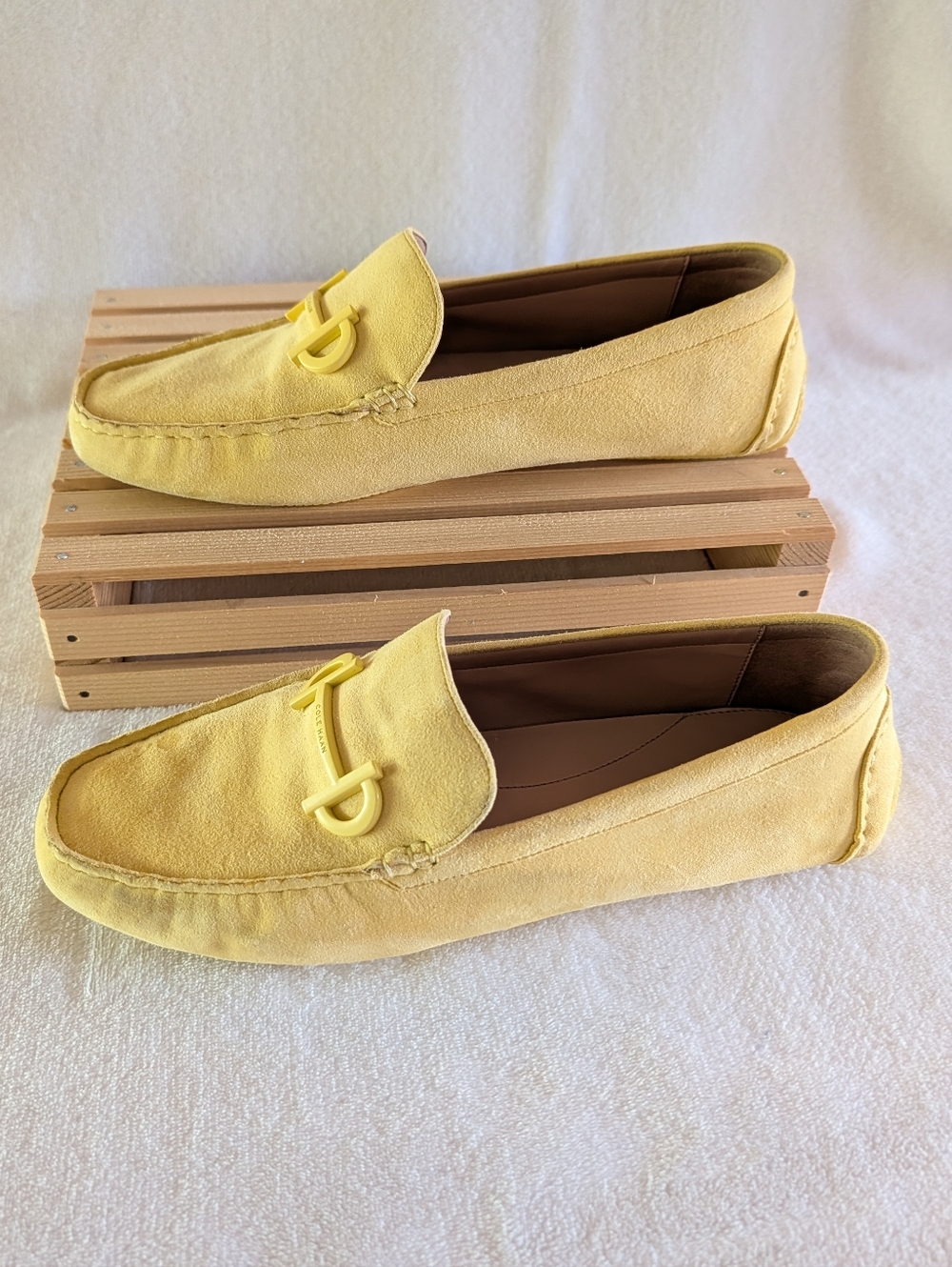 Cole Haan Women’s Yellow Suede Moccasin Loafers - Picture 10 of 10